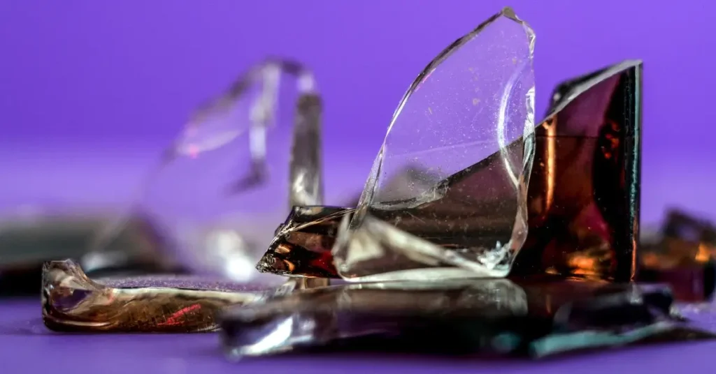 broken glass of a perfume bottle