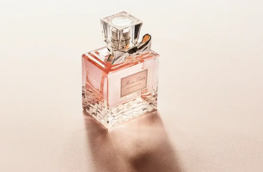 Perfume in a pink bottle from miss dior