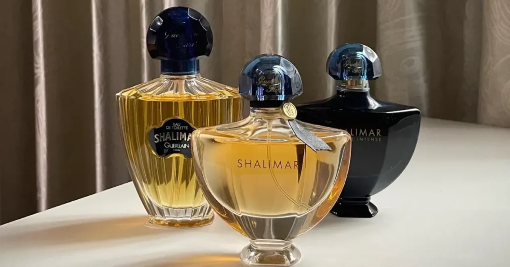 three editions of shalimar vintage perfume by guerlain