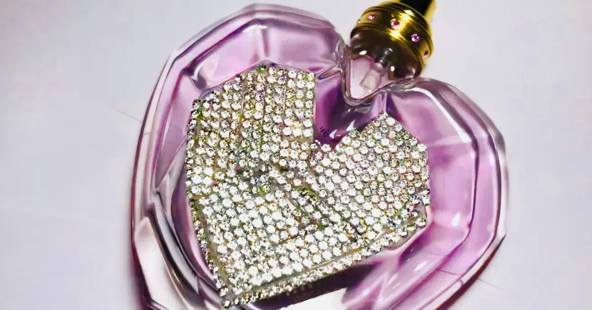 perfume in a heart shaped bottle