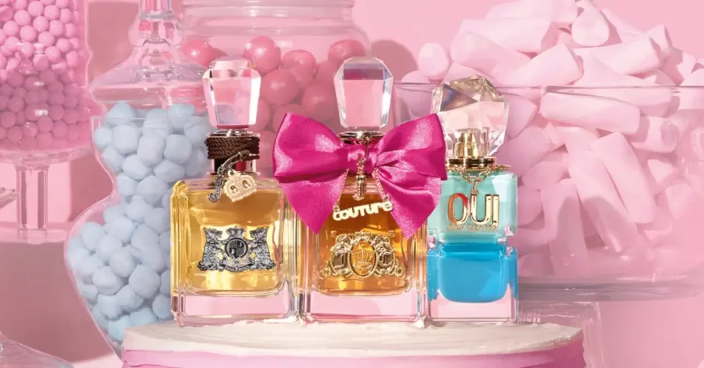 The juicy Couture perfume pink bottle with two other scents
